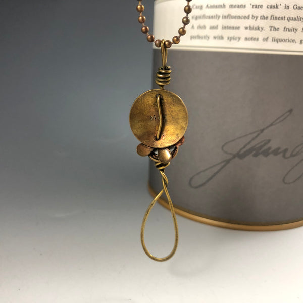 Circle Slab Brass & Copper Necklace