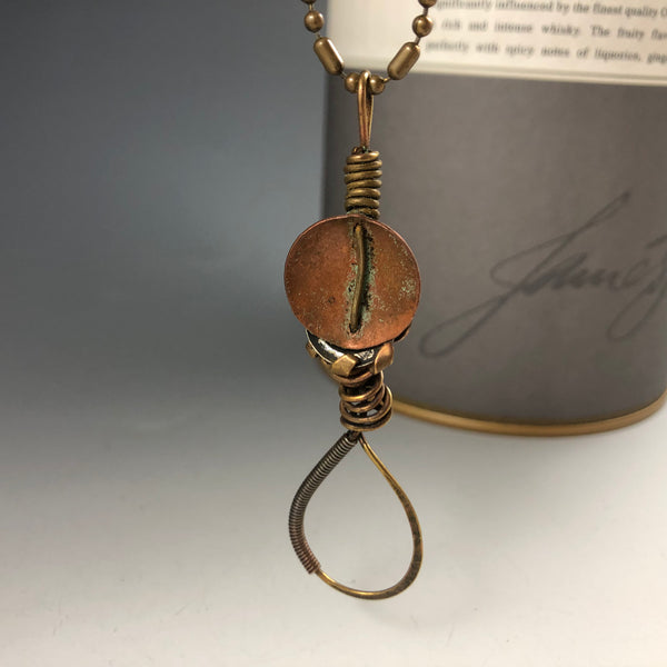 Circle Slab Copper Brass Necklace