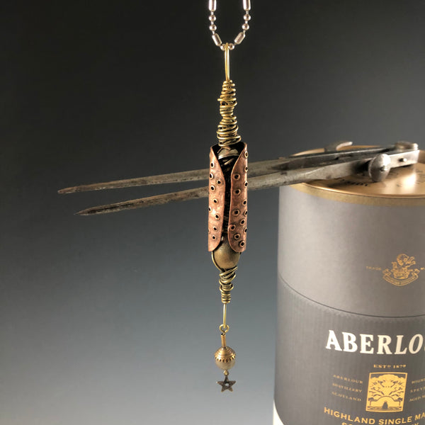 Industrial P Pod Copper & Brass Necklace