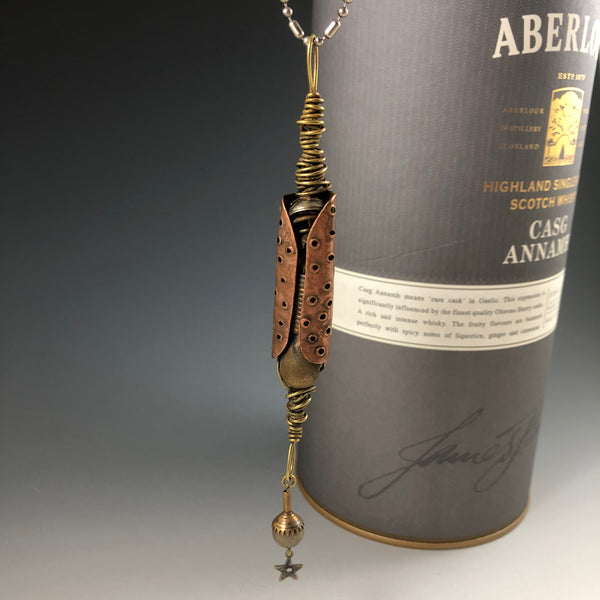 Industrial P Pod Copper & Brass Necklace