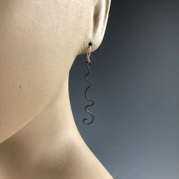 Squiggles Steel Earrings