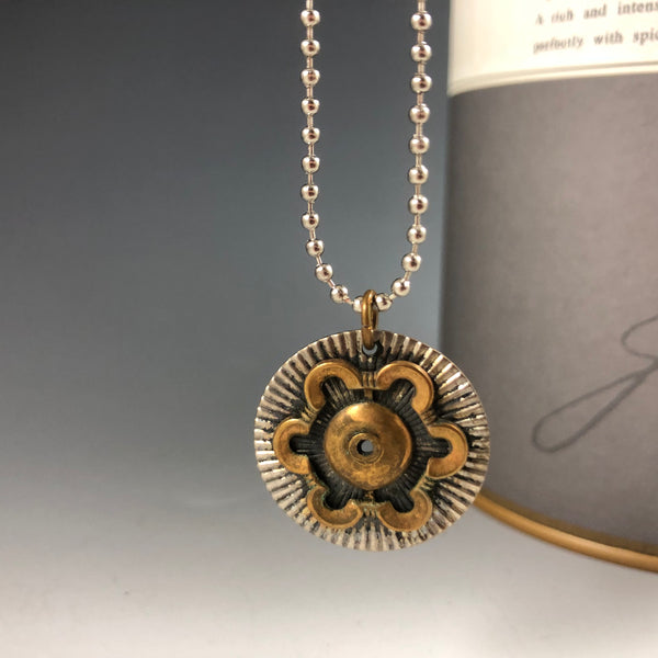 U-Turn Circle Steel & Brass Necklace