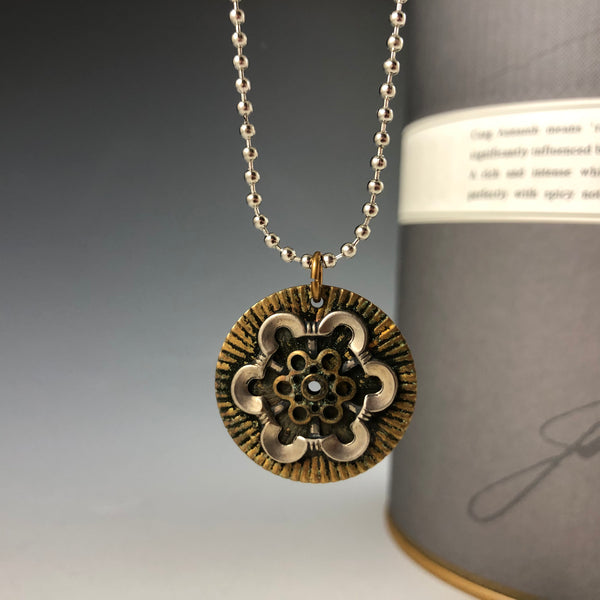 U-Turn Circle Brass & Steel Necklace