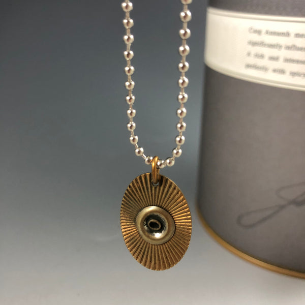 U-Turn Mini Oval Brass Necklace