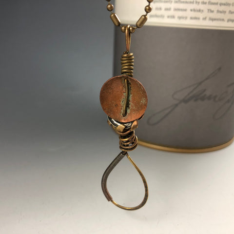 Circle Slab Copper & Brass Necklace