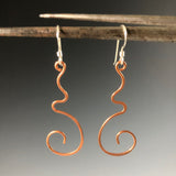 Squiggles Copper Earrings