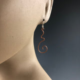 Squiggles Copper Earrings