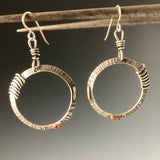 Cut-Out Hoop Sterling Silver Earrings w/18k Gold